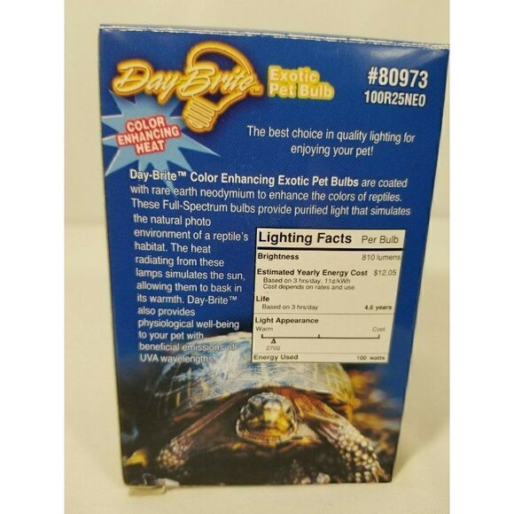 COPY 5 Day Brite 100W R25 Frost Neodymium Reptile Pet Full Spectrum Light Bulb,… - Picture 5 of 8